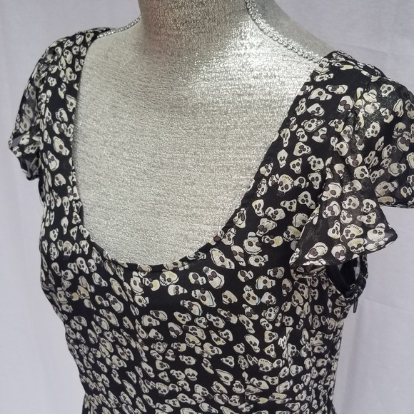 Royal Bones Dresses & Skirts - 💕💕 Royal Bones Ditsy Skull Chiffon Flutter Dress